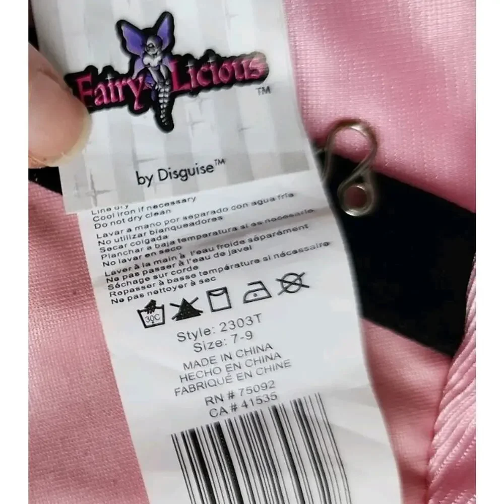 Disguise Costume Graveyard Fairy Pink/Black Youth 7-9 Gothic Halloween